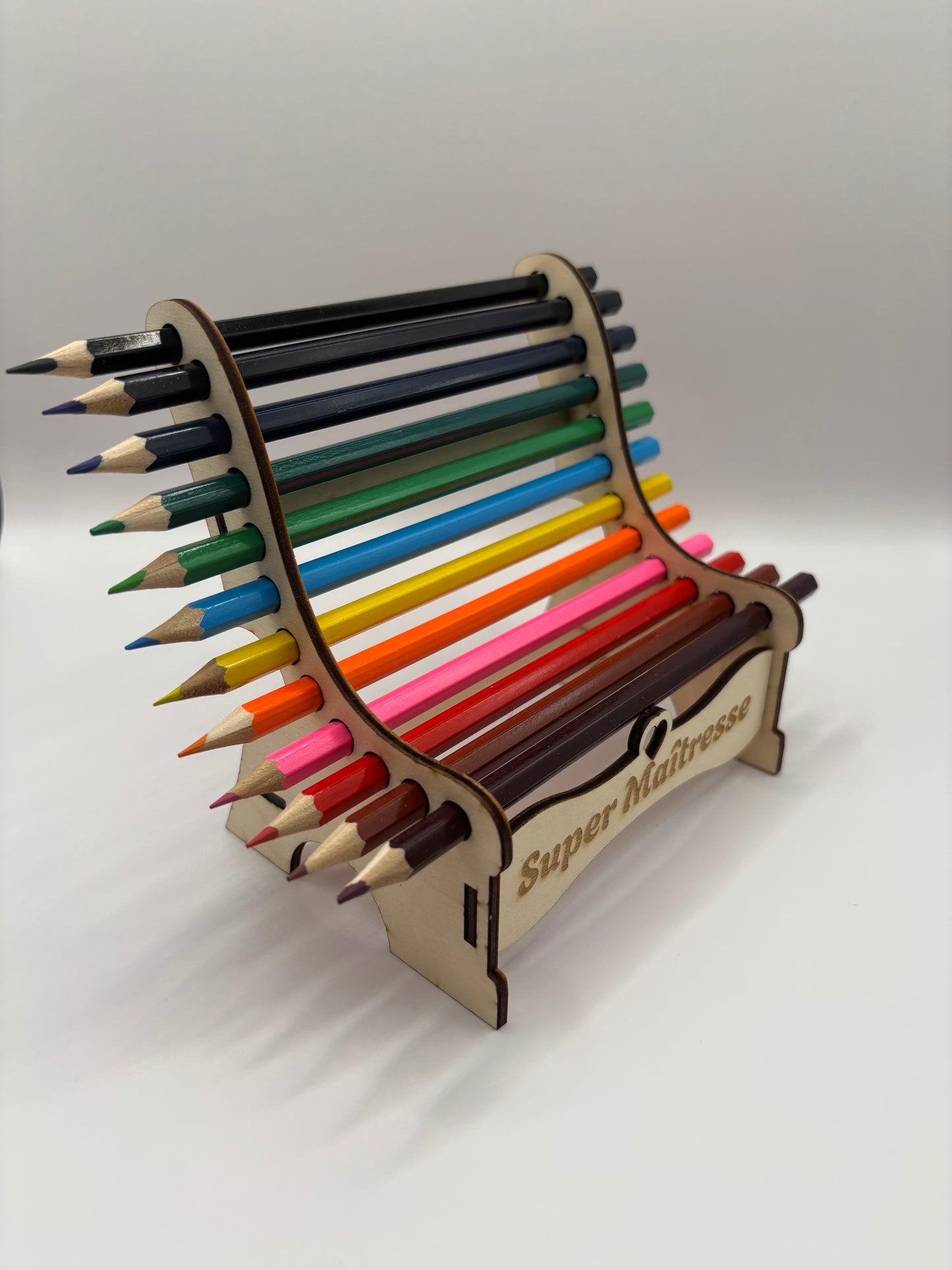 ✏️ Banc porte-crayons de couleurs