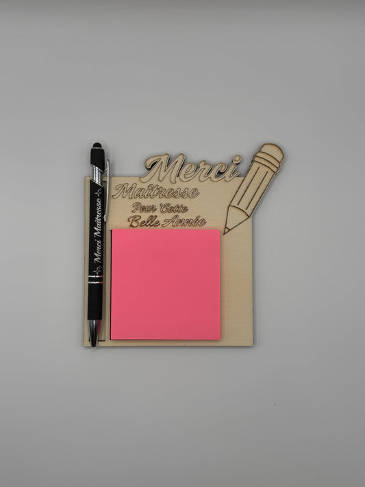 Porte bloc-notes « Merci Maîtresse pour cette belle année »