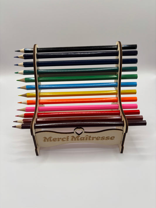 ✏️ Banc porte-crayons de couleurs