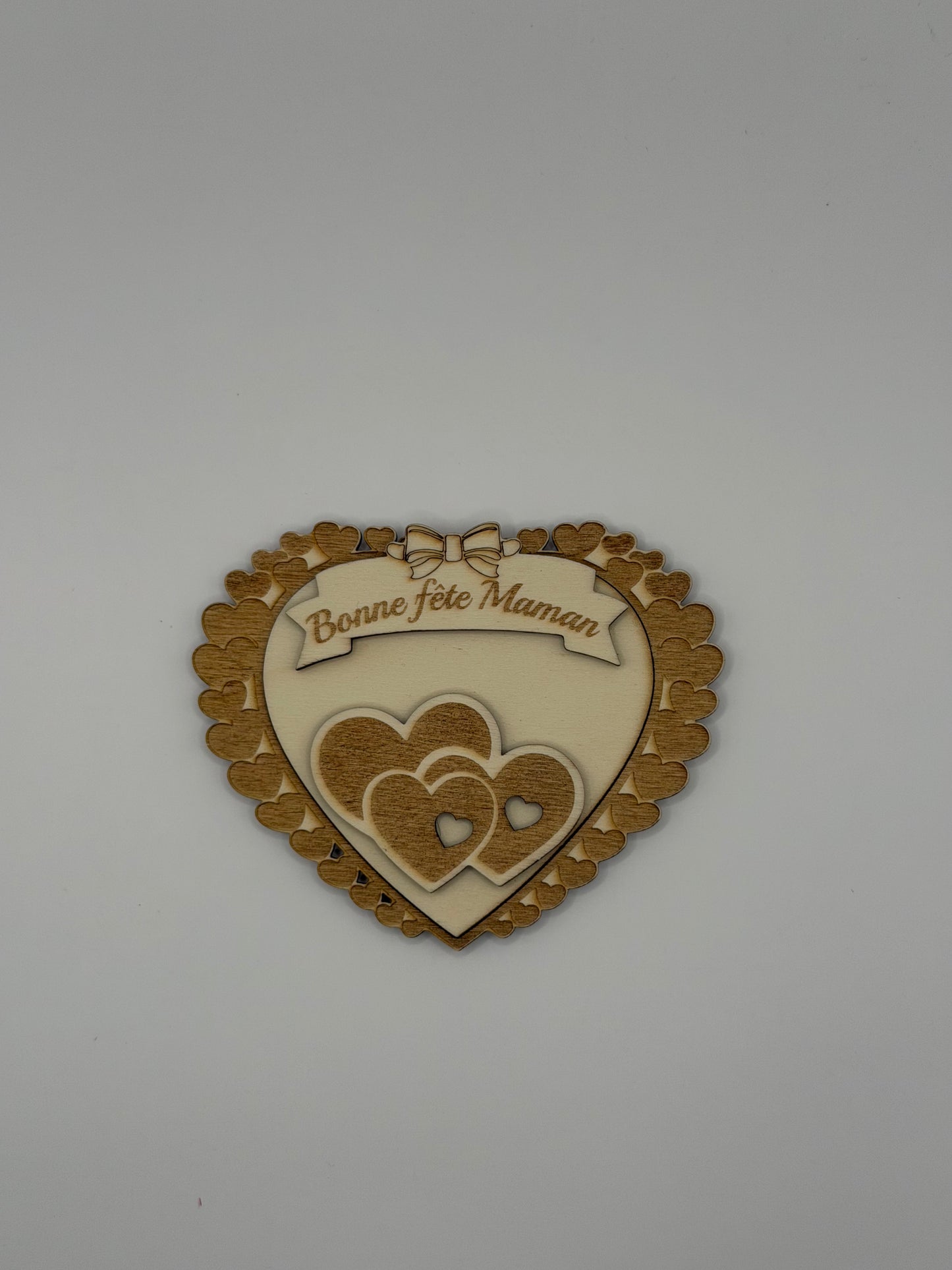 Magnet cœur “Bonne fête Maman”